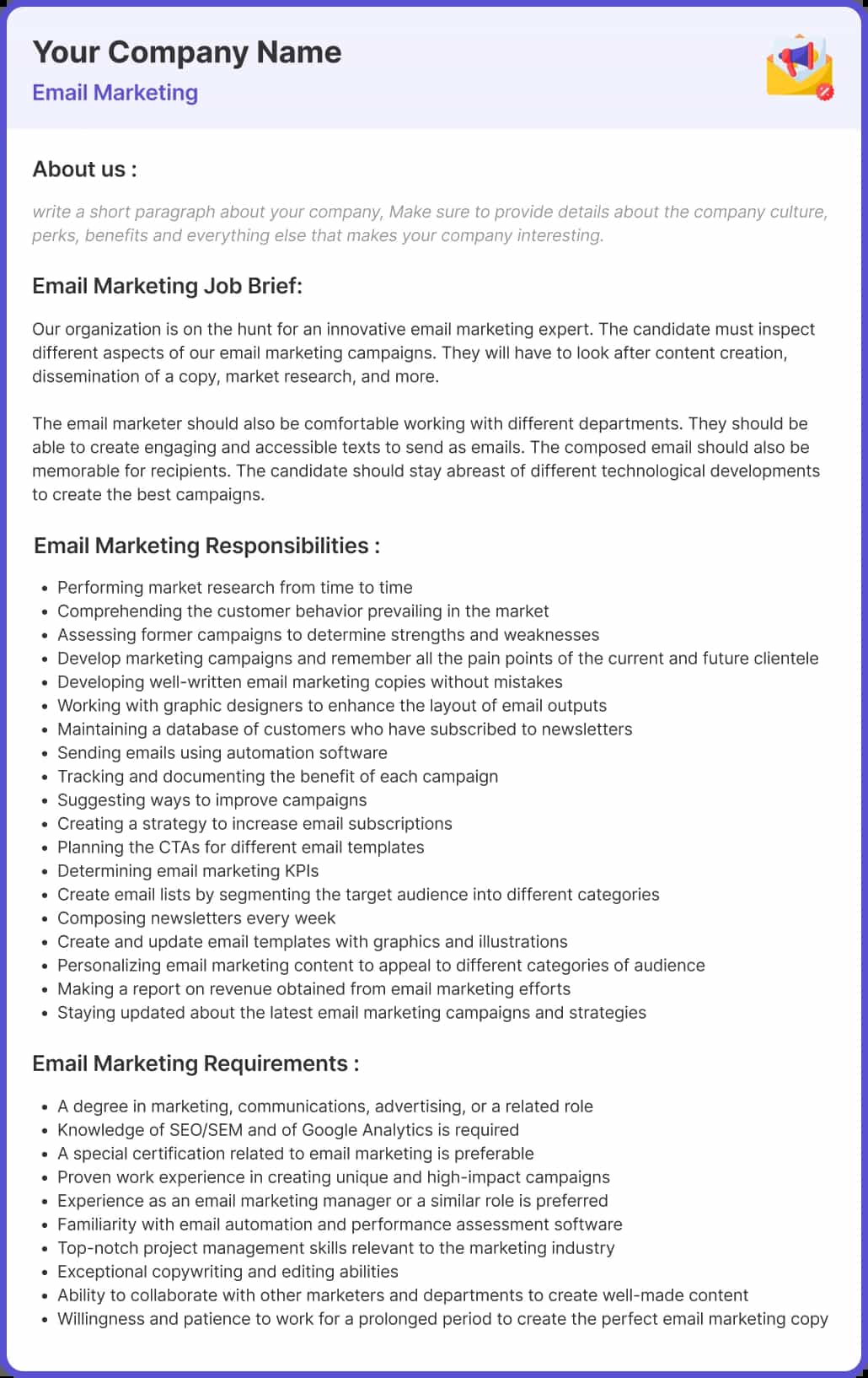 email-marketing-job-description