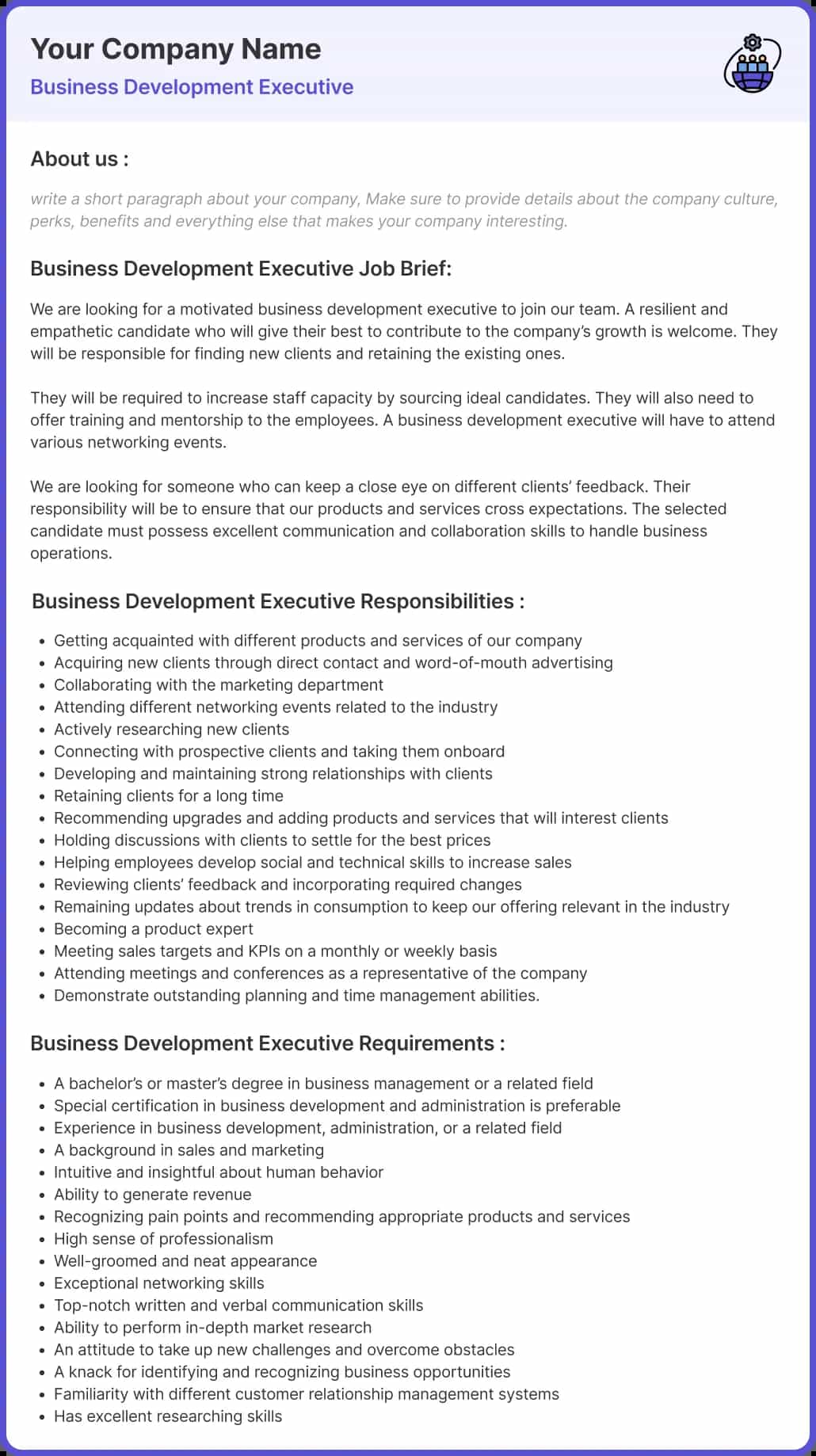 Job description image