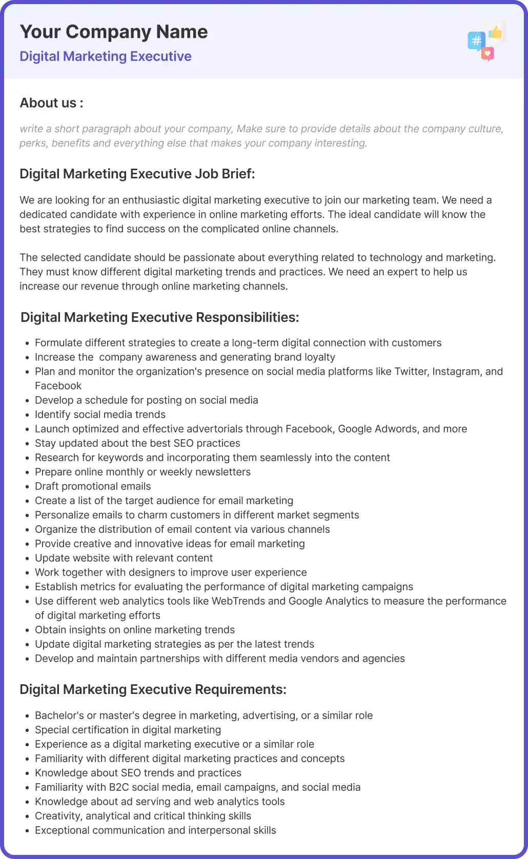 Job description image