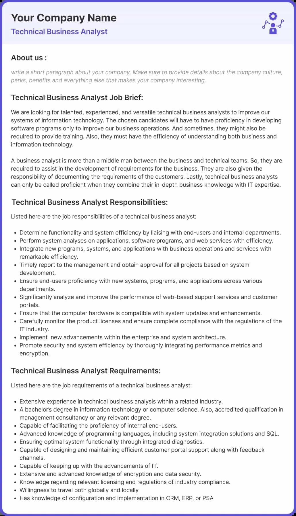 Job description image